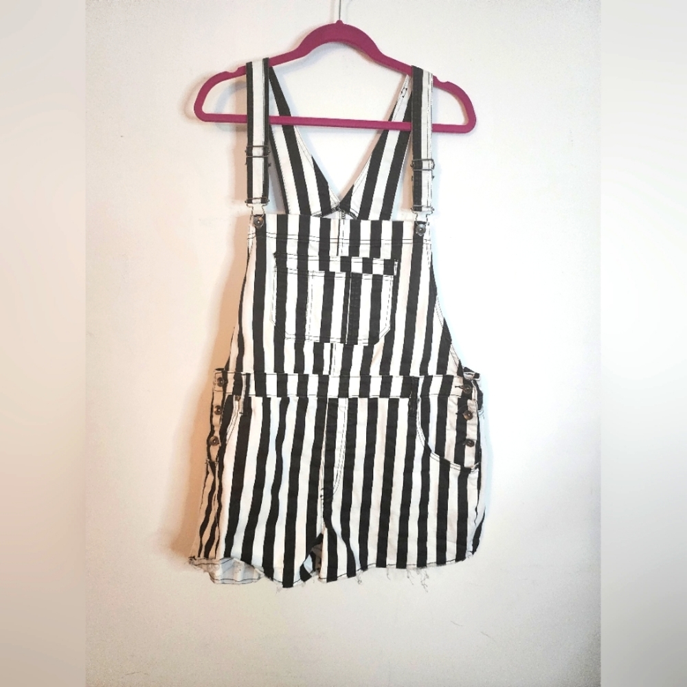 Hot topic 2x shortalls. Black and white stripe! Beetlejuice!